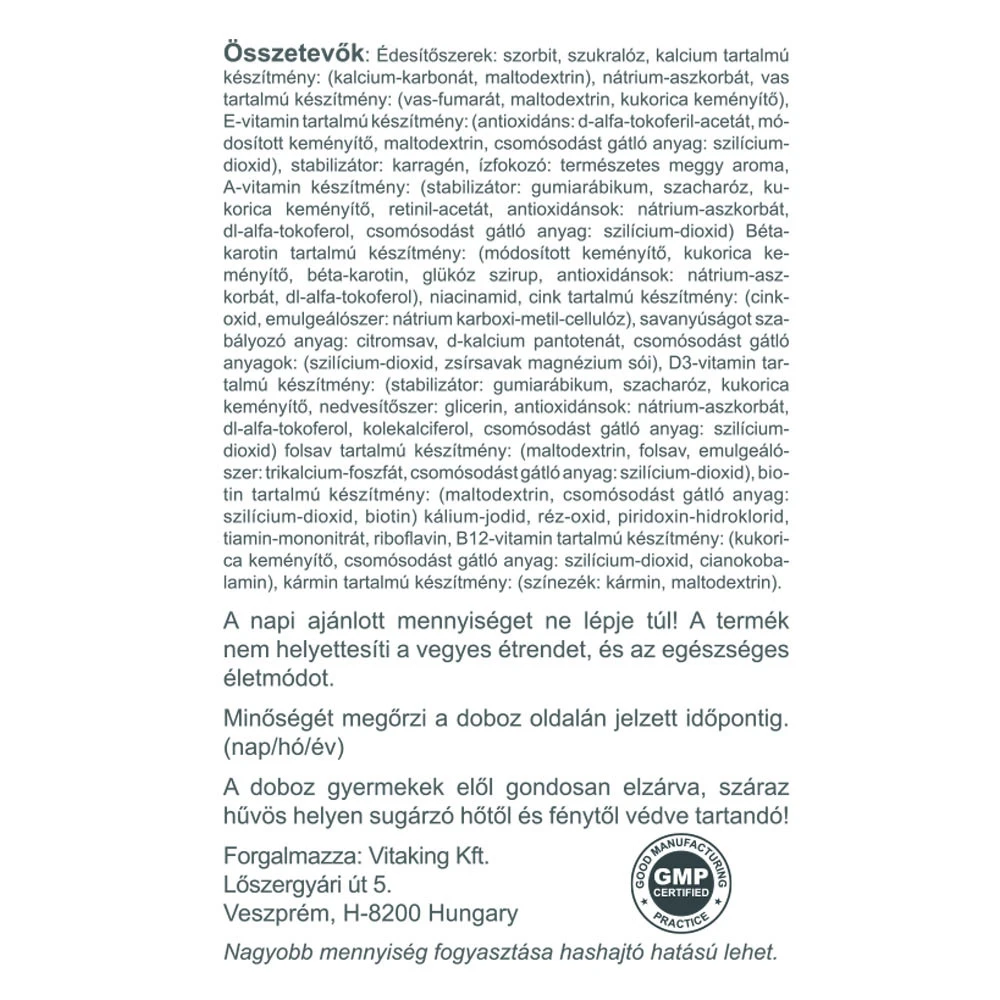 Vitaking - Multivitamin til Børn 90 Tyggetabletter - Billede 2