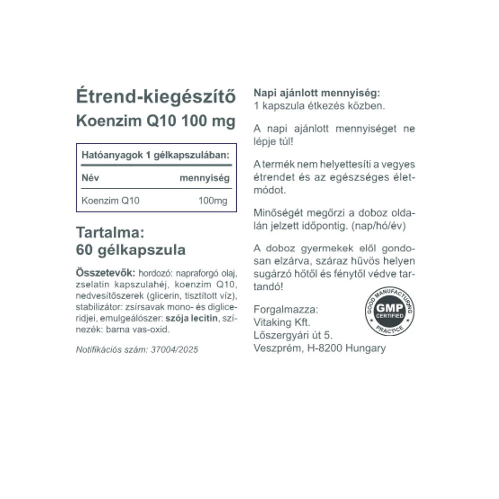 Vitaking - Q-10 Coenzym 100 mg (60 Softgels) - Billede 2