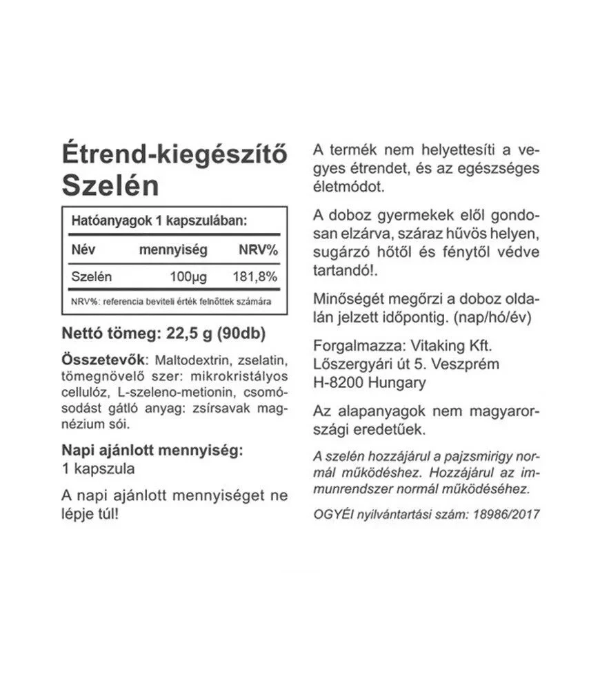 Vitaking - Selenium Select 90 kapsler - Billede 2