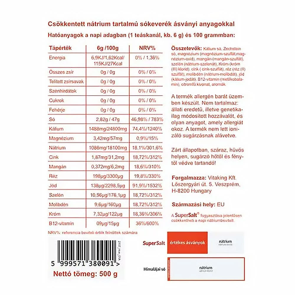 Vitaking - SuperSalt® Mineralsalt 500 g - Billede 2
