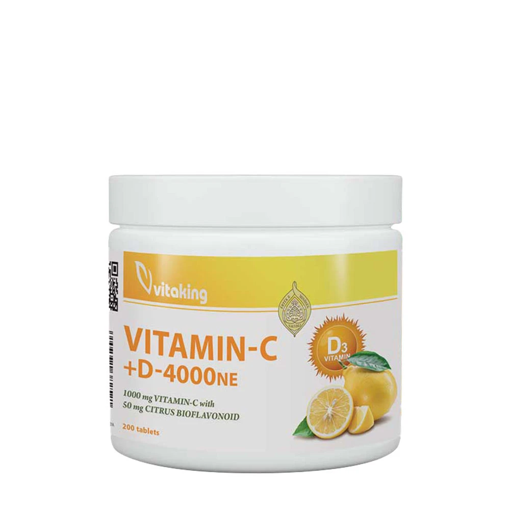 Vitaking - Vitamin C-1000 + D-4000, 200 tabletter