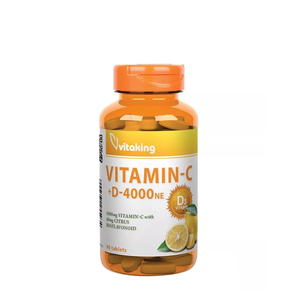 Vitaking - Vitamin C-1000 + D-4000, 90 tabletter
