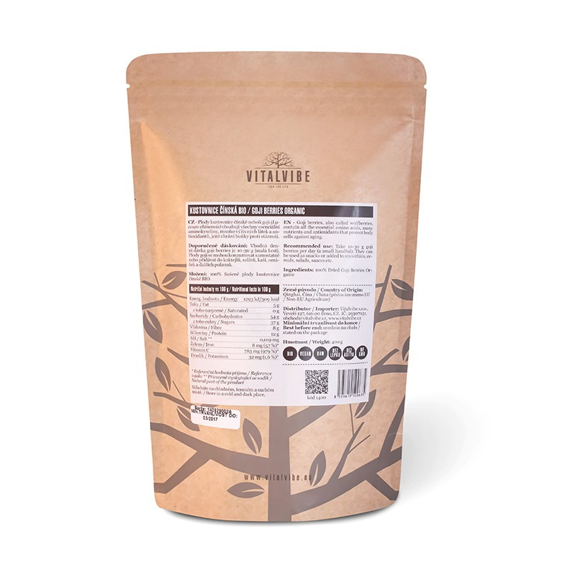 Vitalvibe - Økologiske Goji Bær 400 g - Billede 2