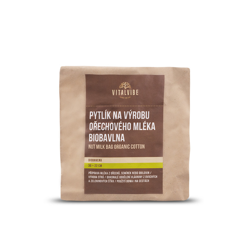 Vitalvibe - Nøddemælkspose i 100% Økologisk Bomuld