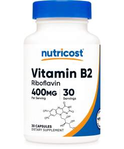 Vitamin B2 (Riboflavin) Kapsler 400 mg – 30 kapsler