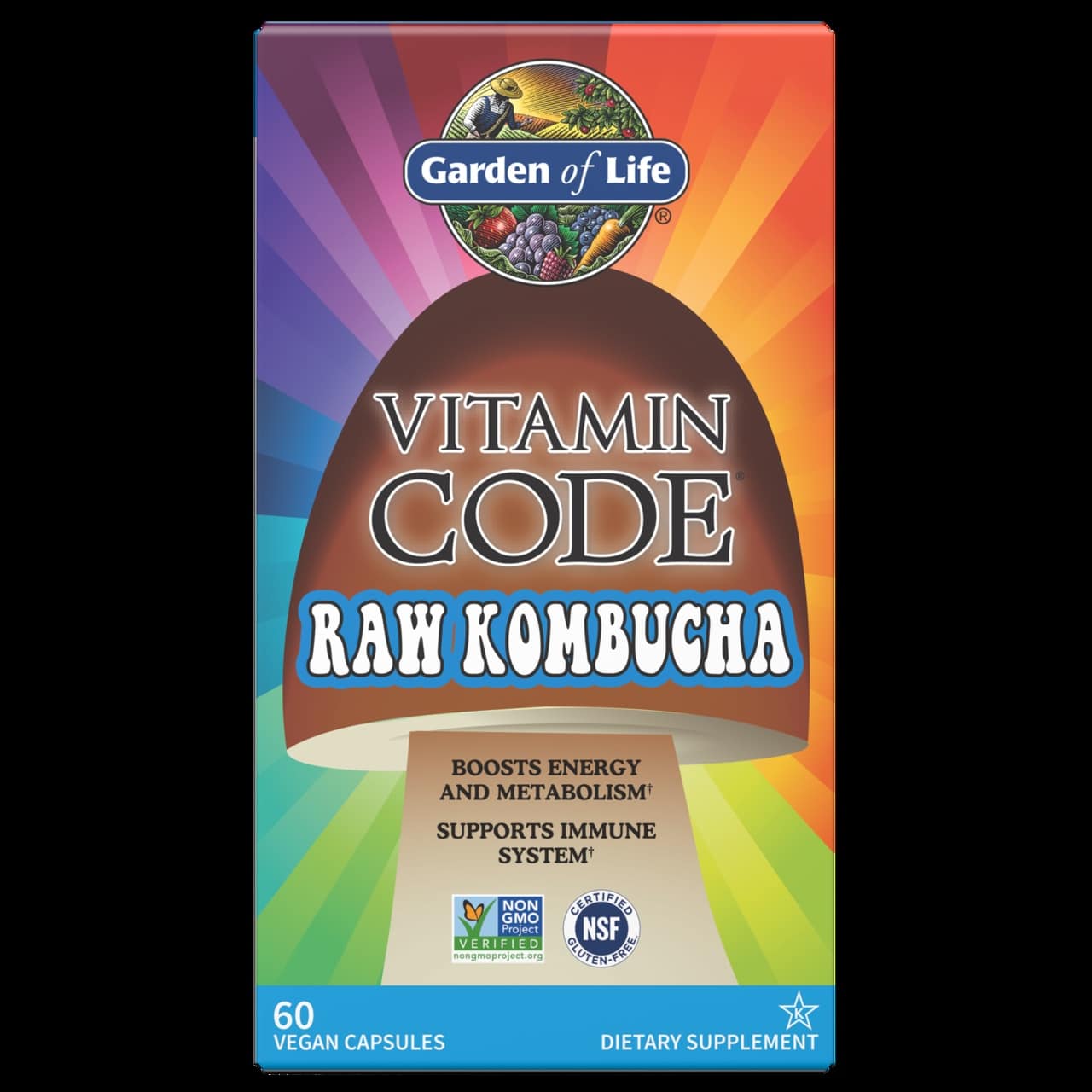 Vitamin Code Raw Kombucha - 60 veganske kapsler