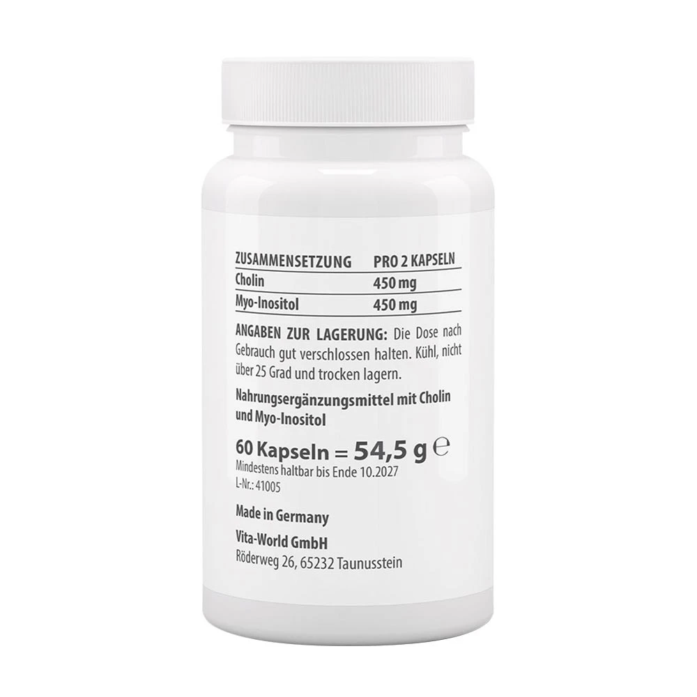 Vitaworld - Cholin + Inositol 450/450 mg (60 kapsler) - Billede 2
