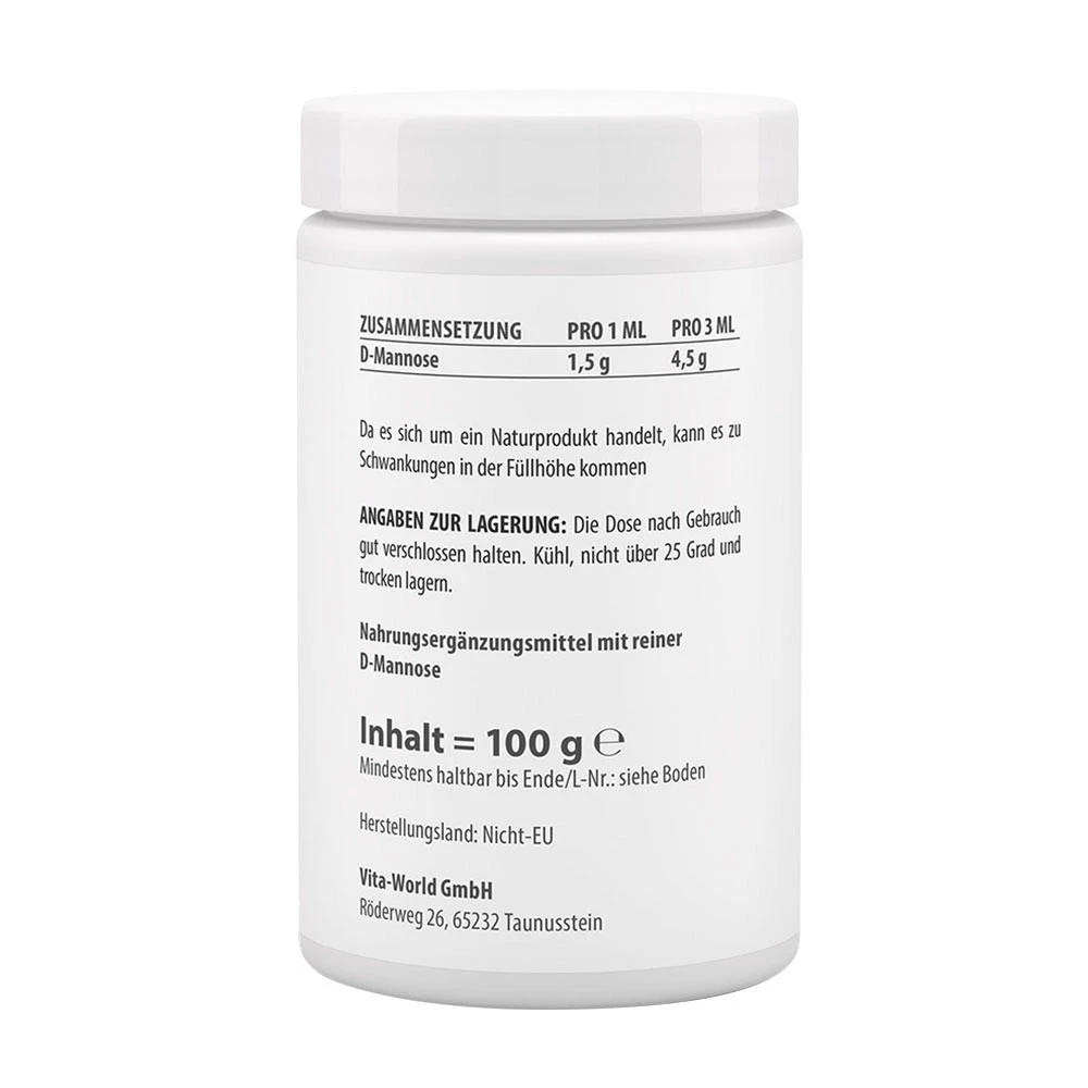 Vitaworld - D-Mannose høj renhed 100 g - Billede 2