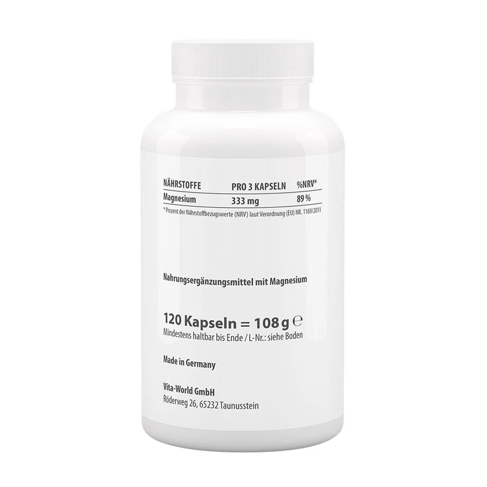 Vitaworld - Magnesium Bisglycinat Plus 120 Kapsler - Billede 2