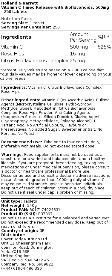 c-vitamin med tidsbegrænset frigivelse med bioflavonoider - Billede 2