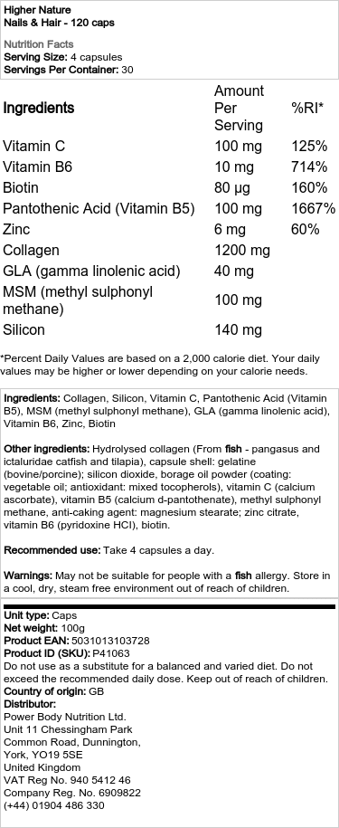 negle og hår - 120 kapsler - Billede 2