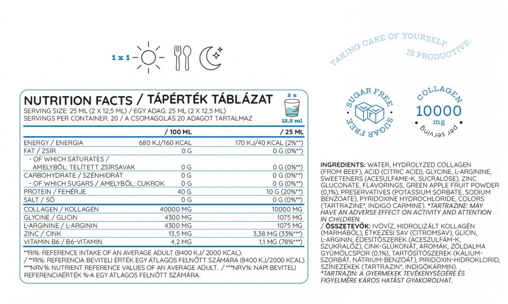 Nutriversum - Liquid Collagen 10.000 mg Sukkerfri, Grøn Æble (500 ml)