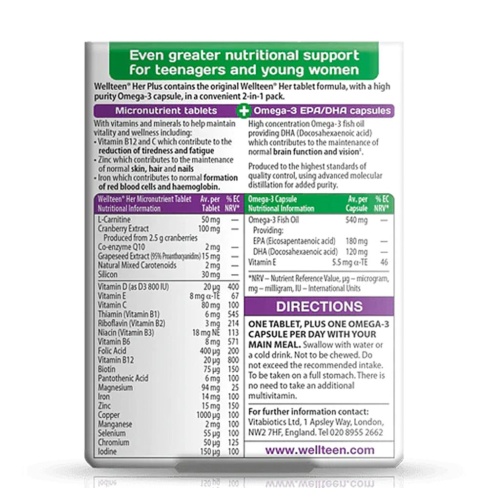 Vitabiotics - Wellteen Her Plus 56 tabletter