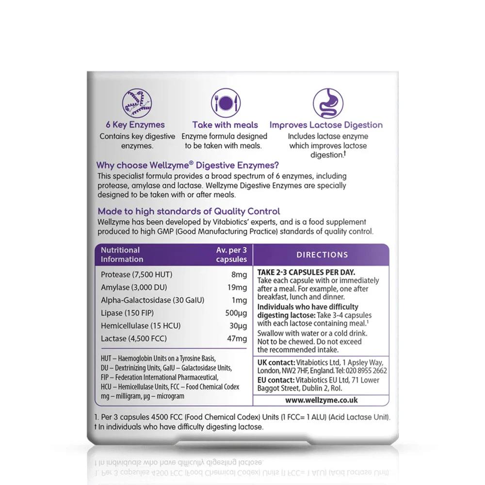 Vitabiotics - Wellzyme Fordøjelsesenzymer 60 Kapsler