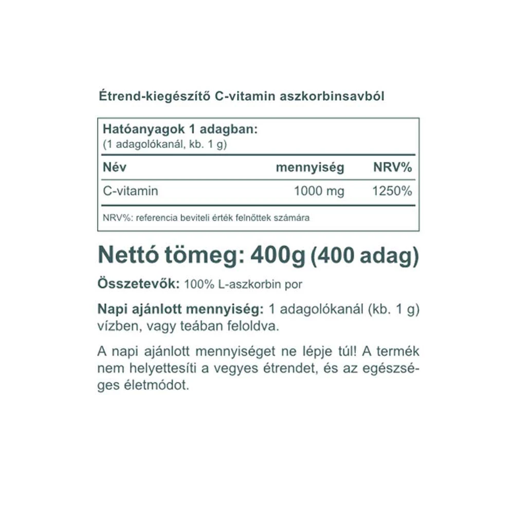 Vitaking - Ascorbinsyre Pulver (Vitamin C) 400 g