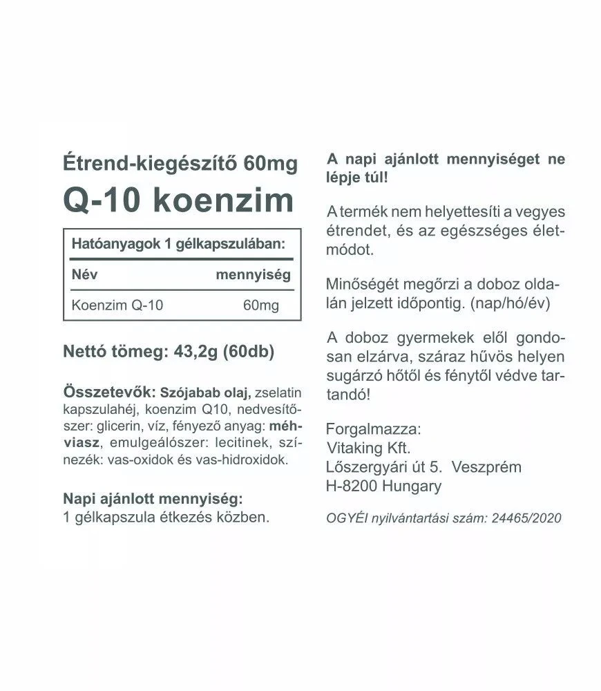 Vitaking - Q-10 Coenzym 60 mg (60 Softgels)