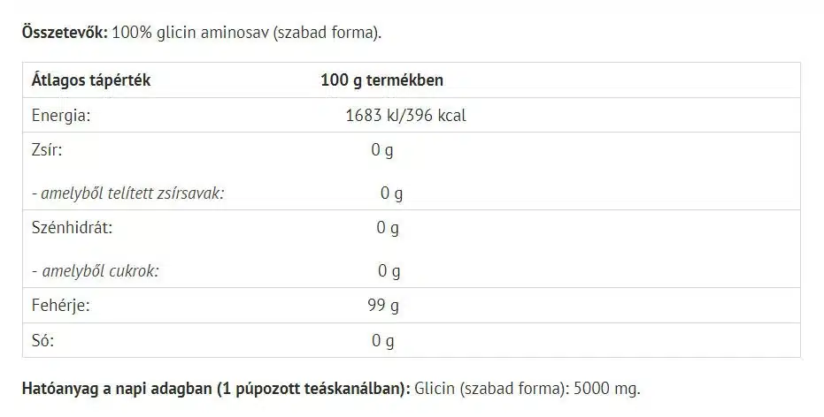 Natur Tanya - 100% glycin (aminosyre) 500 g - Billede 2