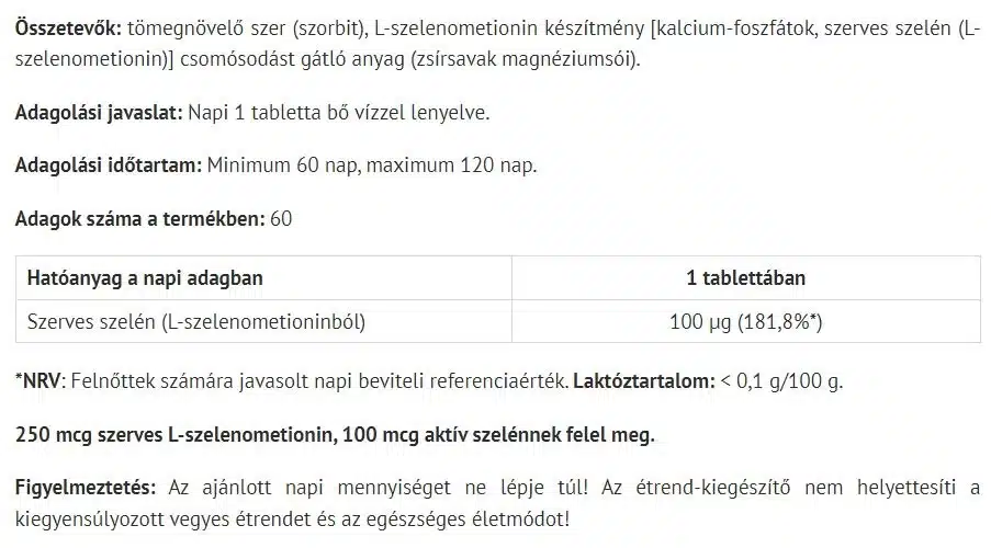 Natur Tanya - Organisk selen 60 tabletter - Billede 2