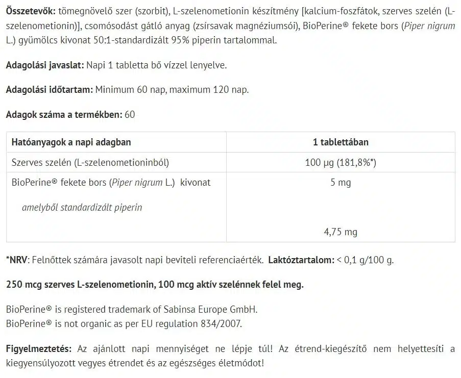 Natur Tanya - Selen Ekstra 60 tabletter - Billede 2