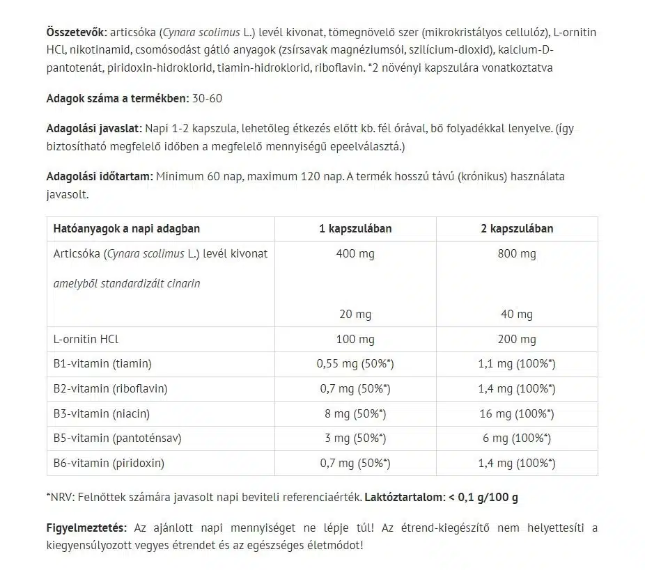 Natur Tanya - Veganske artiskokker 60 kapsler - Billede 2