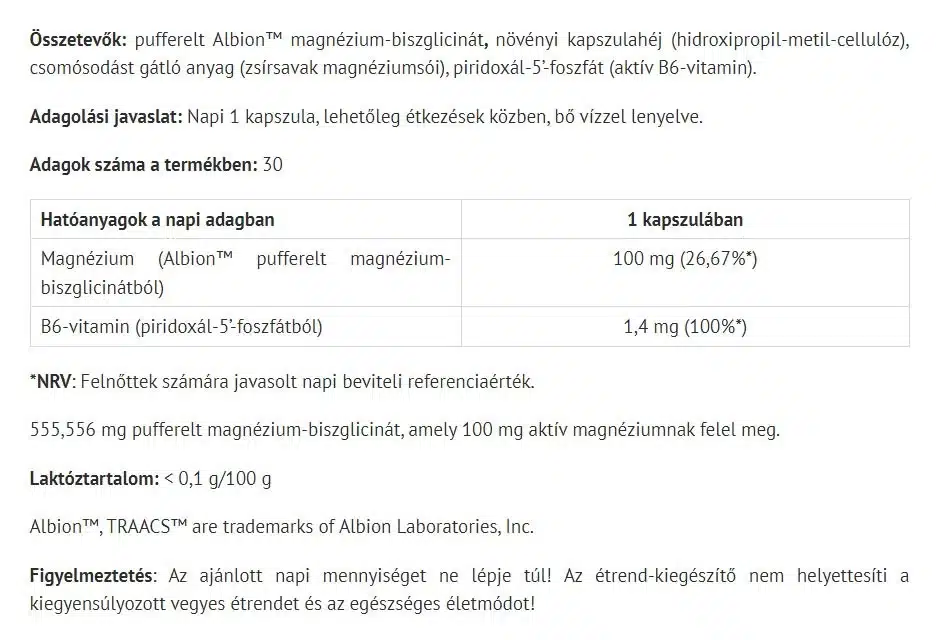 Natur Tanya - Vegansk Magnesium Active med B6 30 kapsler - Billede 2