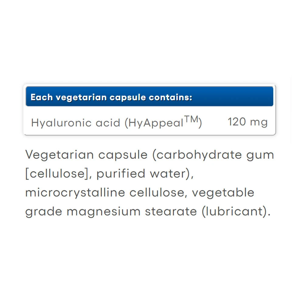 Natural Factors - HyAppeal Vegan Hyaluronsyre 60 kapsler - Billede 2