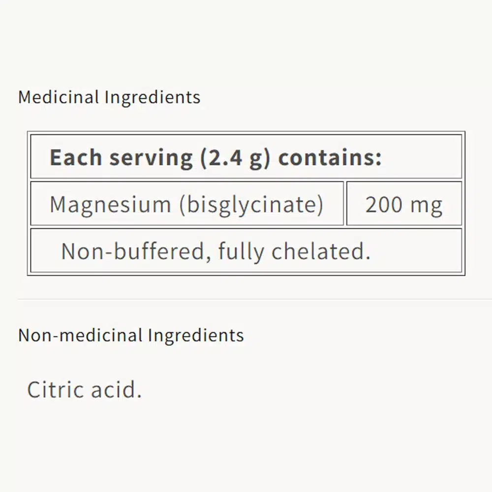 Natural Factors - Magnesium Bisglycinat 200 mg (145 g) - Billede 2