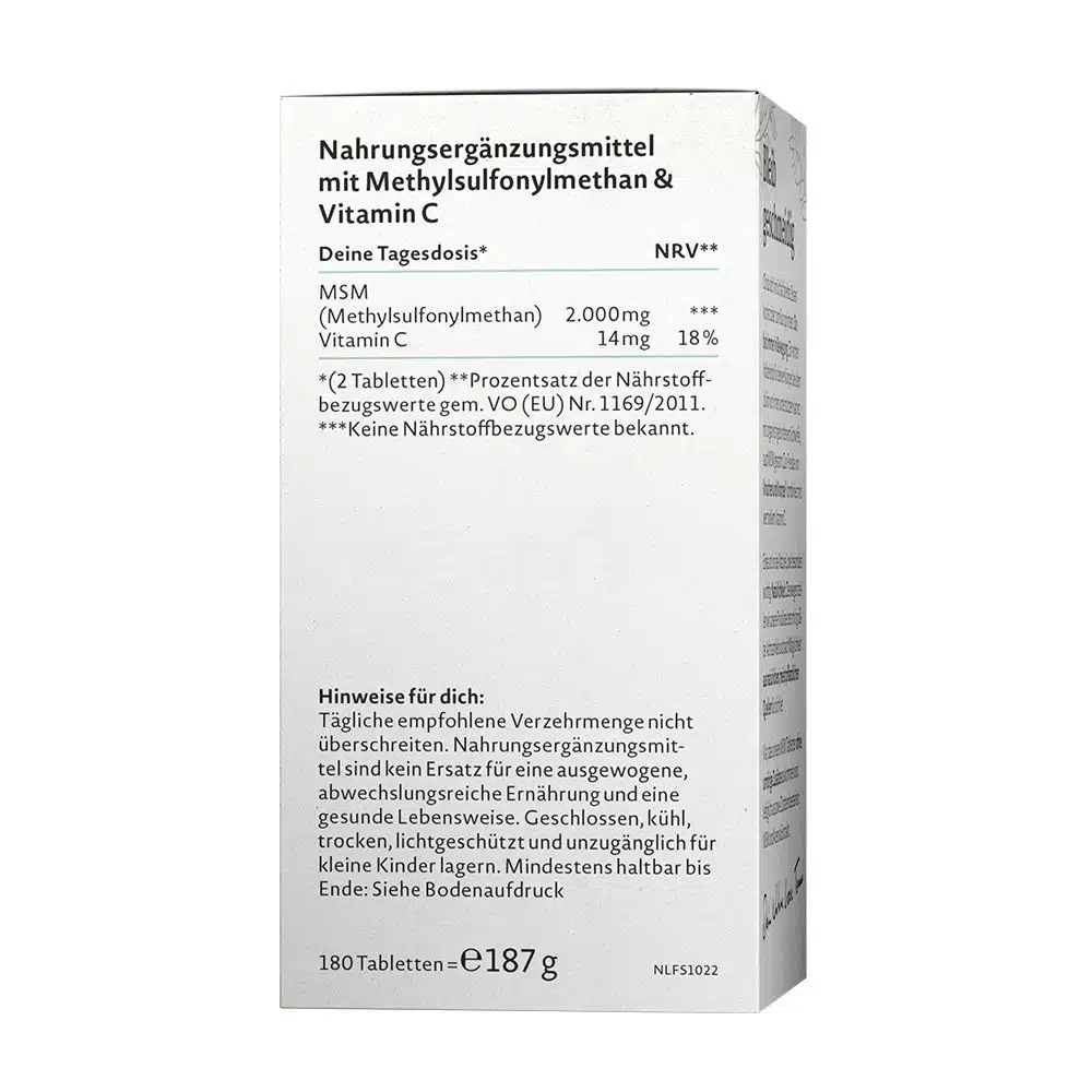 Nature Love - MSM med C-vitamin 180 tabletter - Billede 2