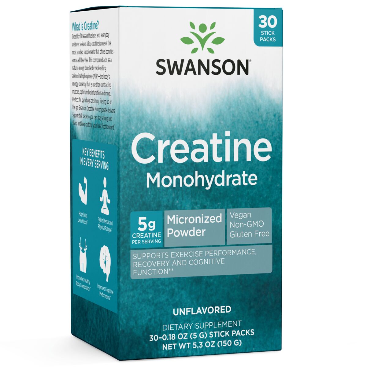 Swanson - Kreatinmonohydrat 30 enkeltposer
