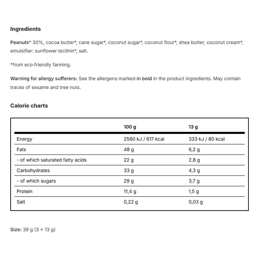 Vilgain - Økologiske nøddesmør-cups med hvid peanutbutter 39 g - Billede 2