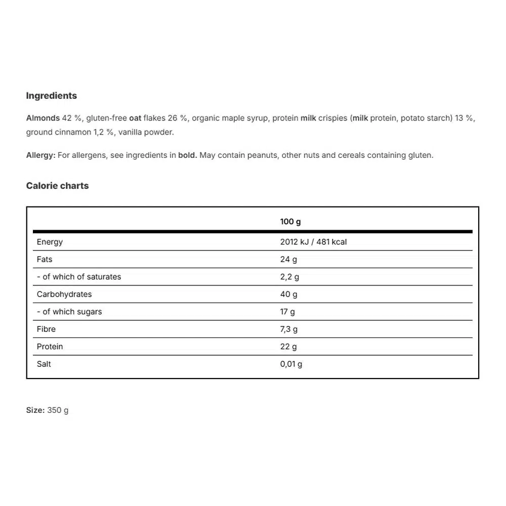 Vilgain - Proteingranola Kanelcrunch 350 g - Billede 2
