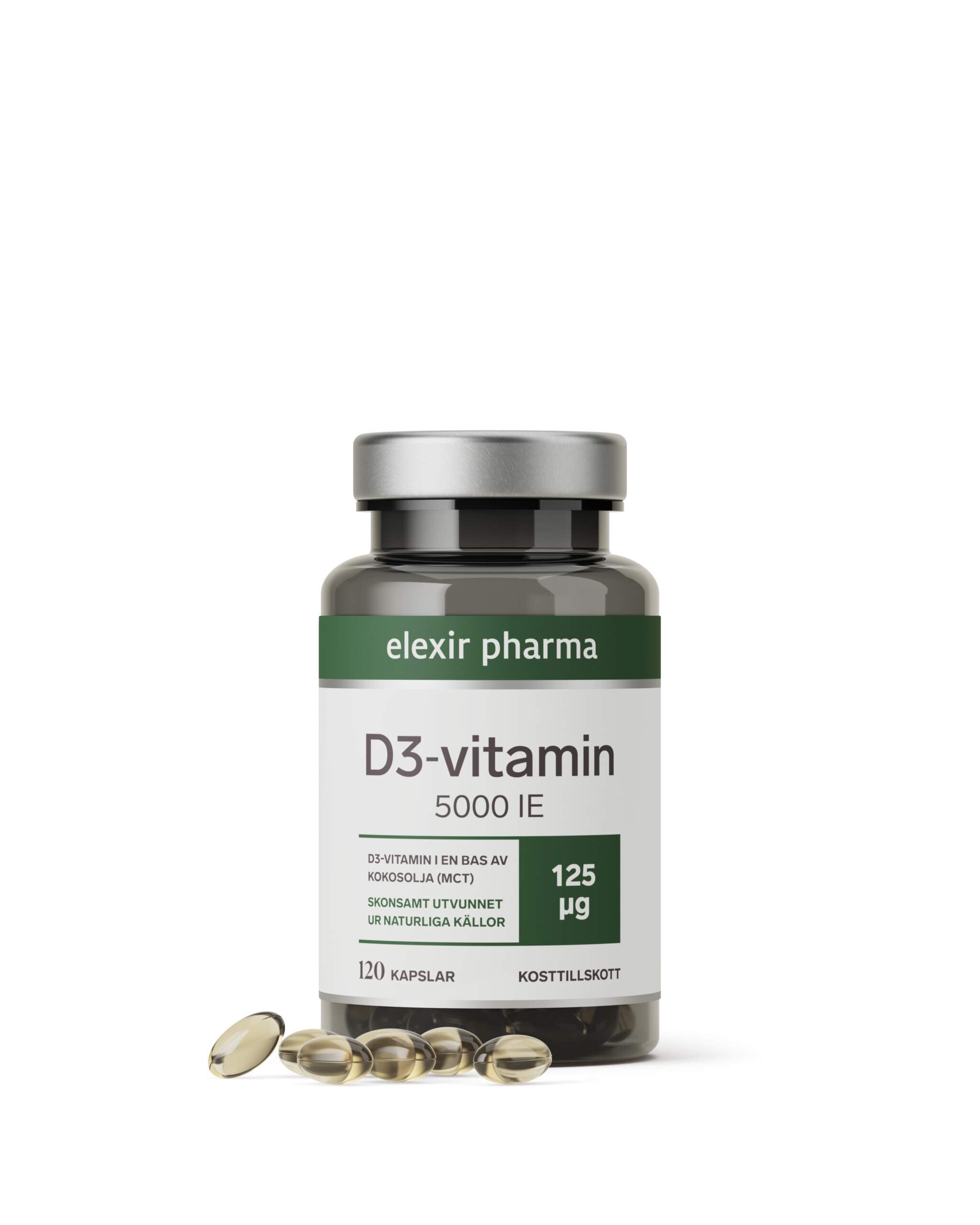 Elexir Pharma - D3-vitamin 5000 IE 120 kaps