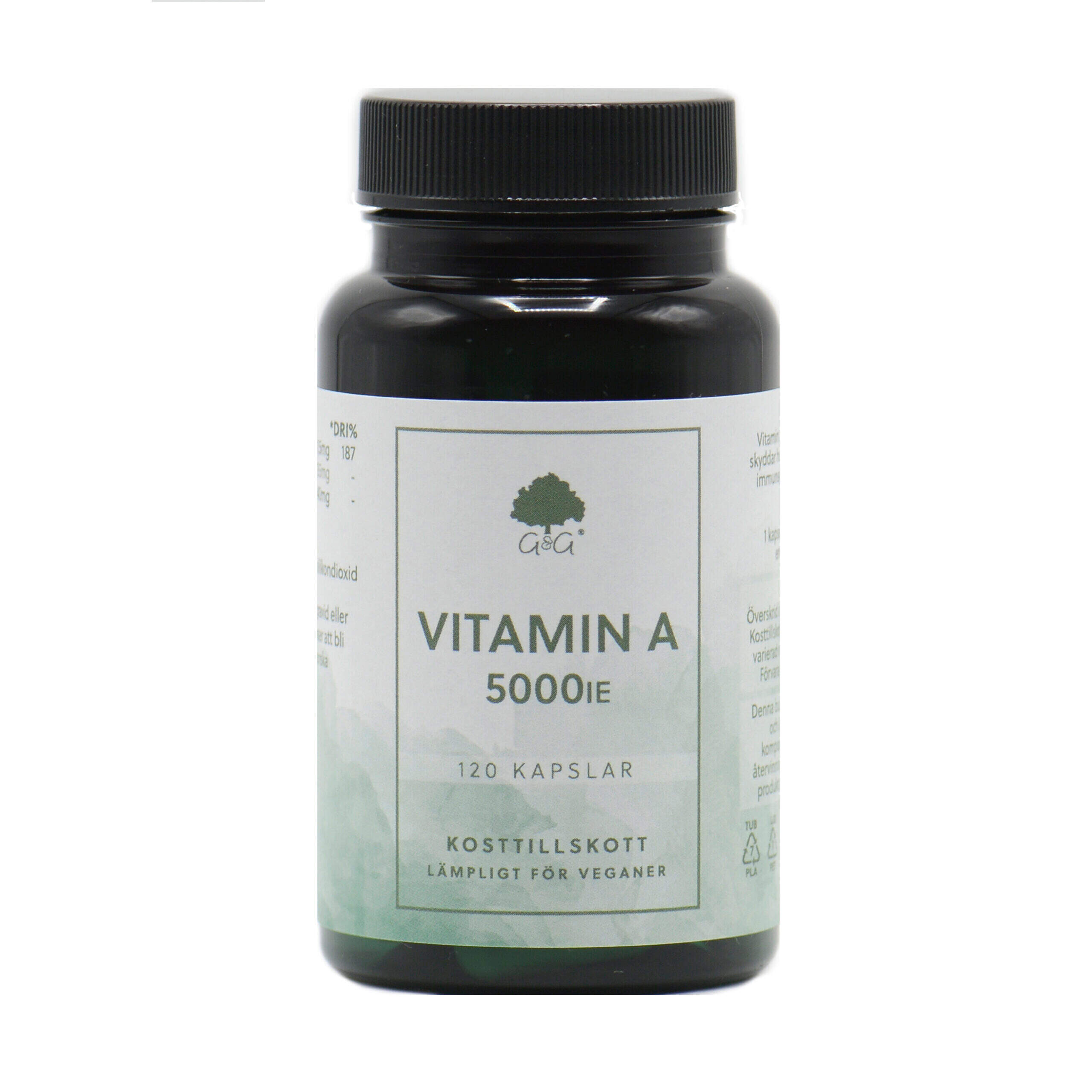 G&amp;G Vitamins - G&G Vitamin A 5000iu 120 Kapslar