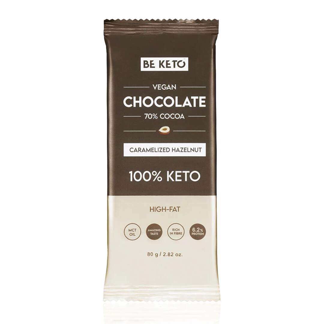 BeKeto - KETO Chocolate + MCT Oil – Caramelized Hazelnut 80g