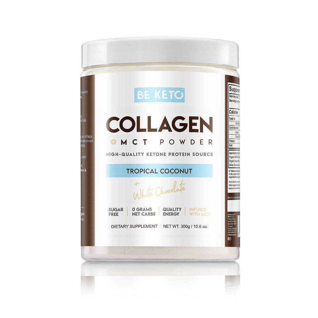 BeKeto - KETO Collagen + MCT - Tropical Coconut + White Chocolate 300g