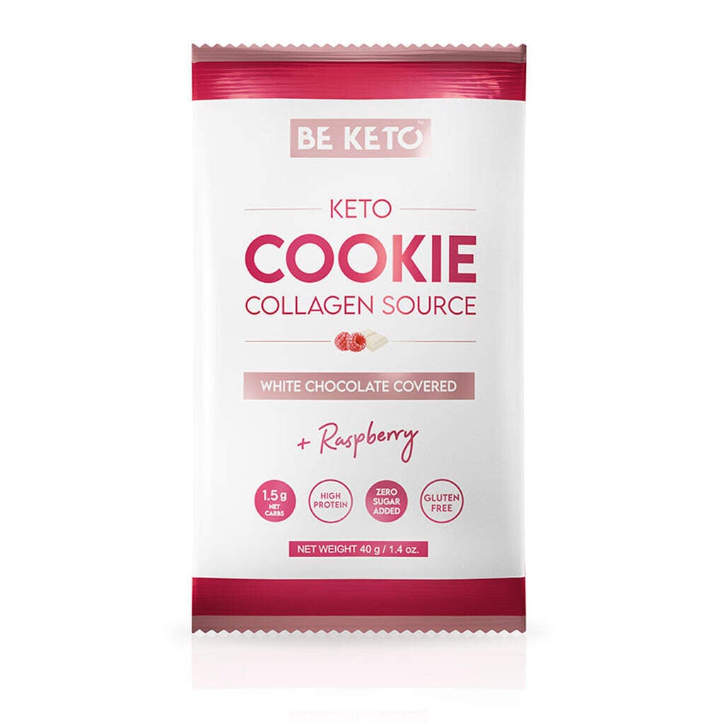 BeKeto - KETO Cookie – White Chocolate & Raspberry 40g