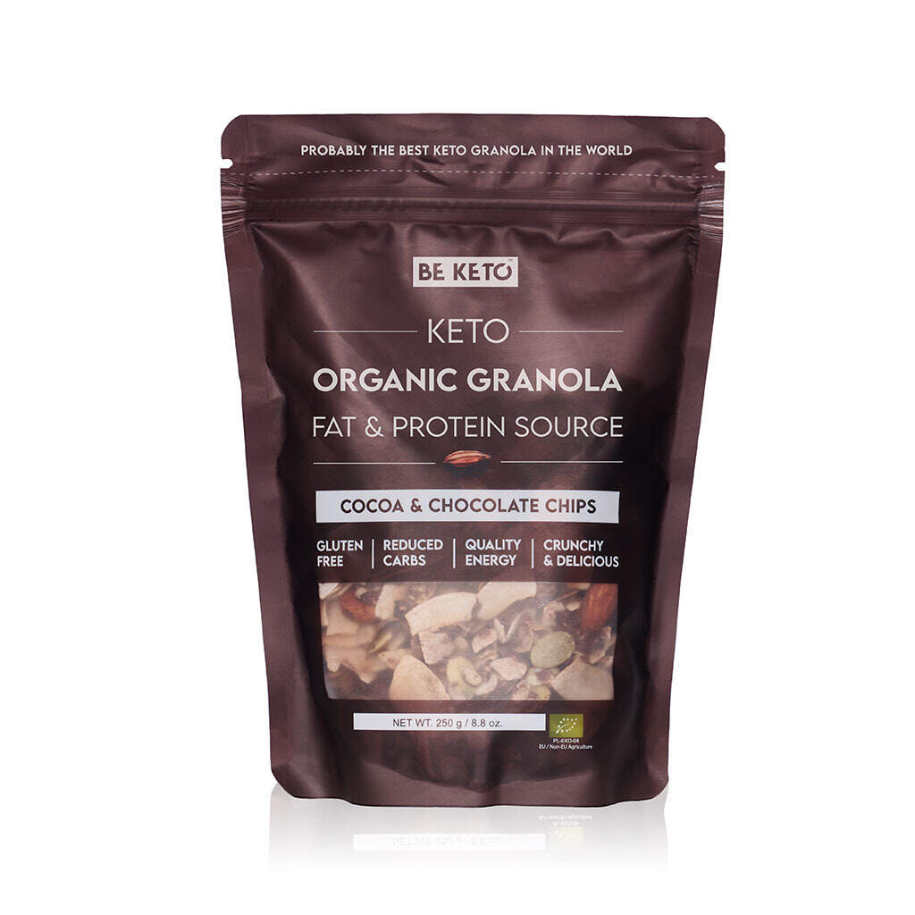 BeKeto - KETO Organic Granola – Cocoa & Chocolate Chips 250g EKO