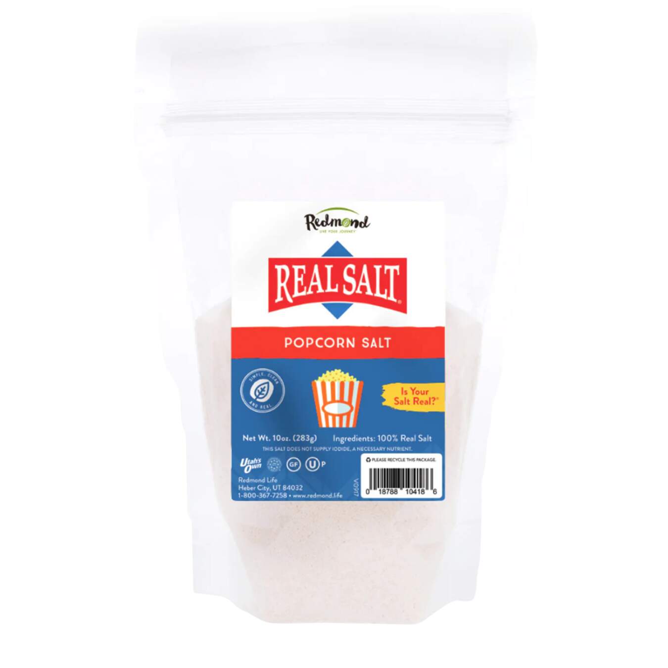 Redmond Real Salt - Real Salt POPCORN 10 oz 284g Pouch