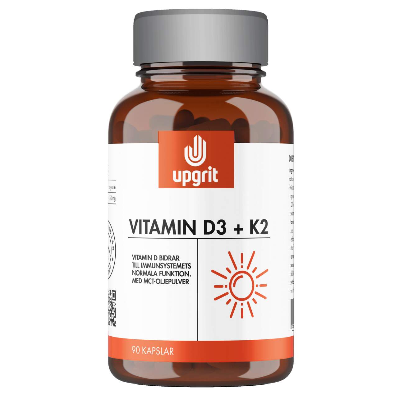 Upgrit - Upgrit Vitamin D3 + K2 90 kapslar | Bäst i test 2026!